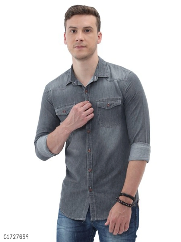 Cotton Printed Full Sleeve Regular Shirts  - M