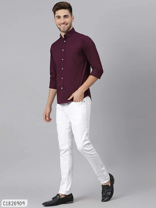 Cotton Blend Full Sleeve Shirts - M