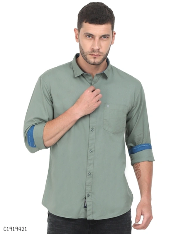 Cotton Blend Full Sleeve Shirts - L