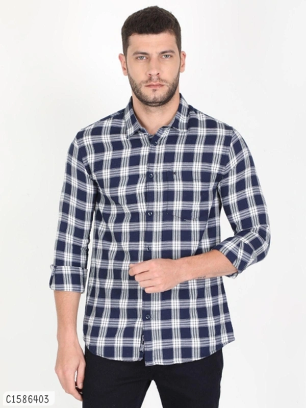 Cotton Blend Full Sleeve Shirts - M