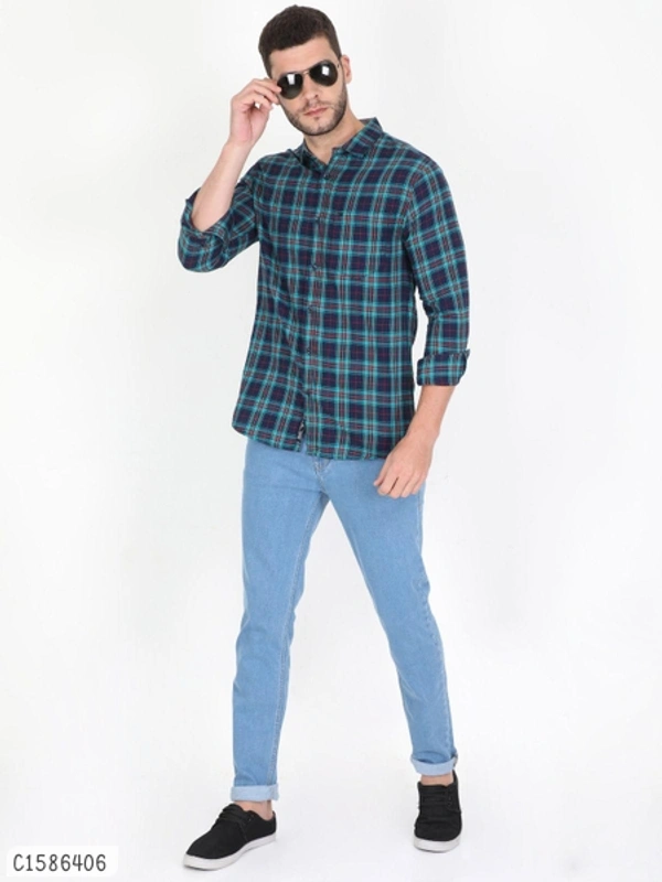 Cotton Blend Full Sleeve Shirts - L