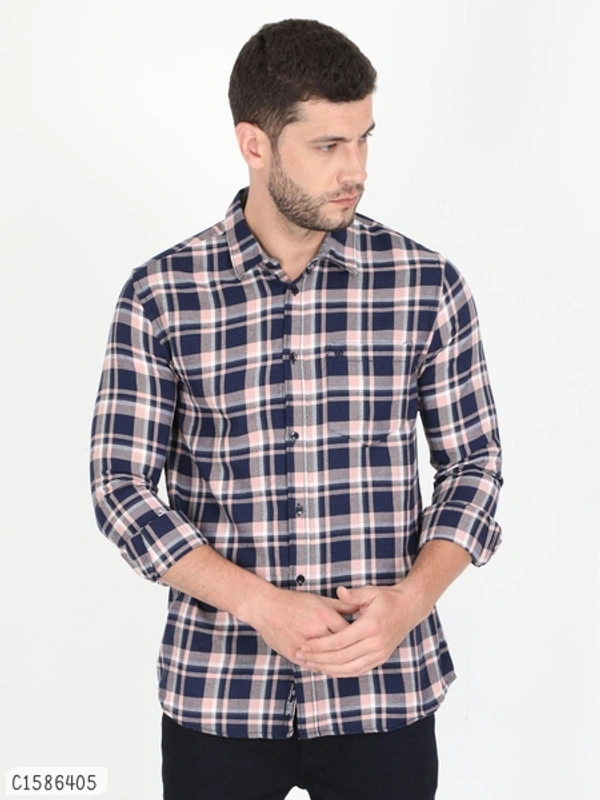Cotton Blend Full Sleeve Shirts - M