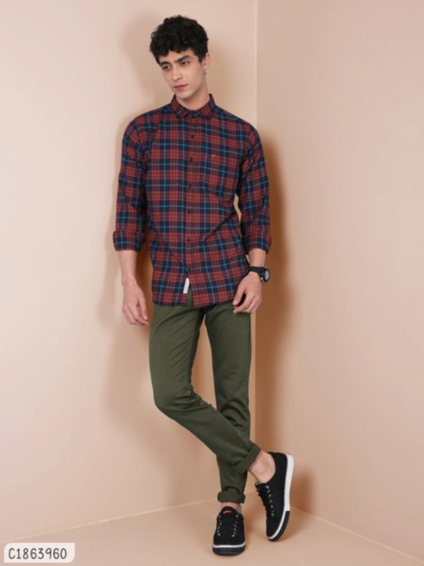 Blended Checked Full Sleeve - M