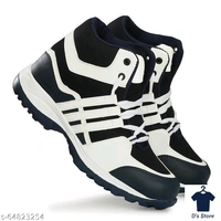 Mens Lattest Attractive Black White Combined Sports Shoe's - 10