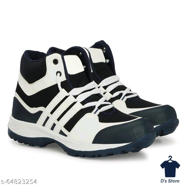 Mens Lattest Attractive Black White Combined Sports Shoe's - 10