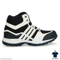 Mens Lattest Attractive Black White Combined Sports Shoe's - 10