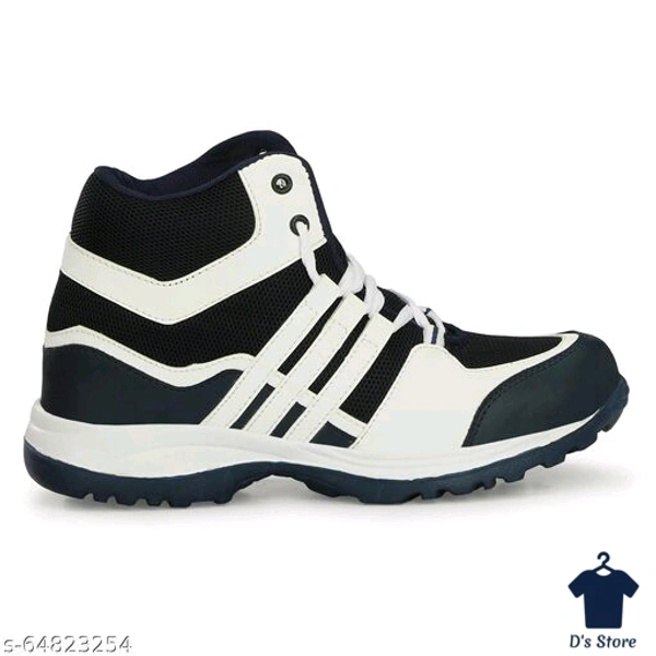 Mens Lattest Attractive Black White Combined Sports Shoe's - 10