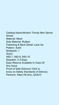 Trendy Mens Fashionable Multicolored Sports Shoe's - 10