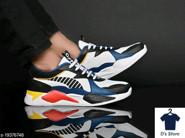 Mens Tri Color Fashionable Sports Shoe's - 9