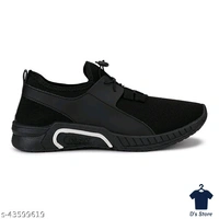 Mens Comfy Black Sports Shoe's - 8