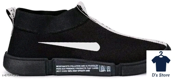 Fancy Mens Affordable Black Sneakers - 7