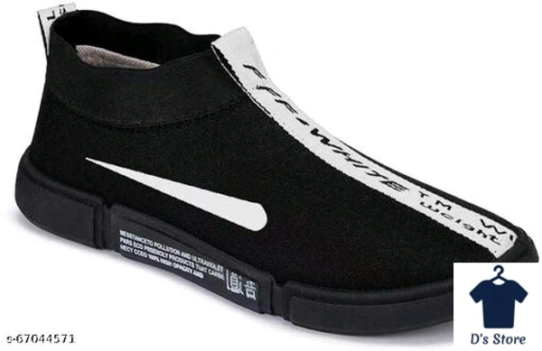 Fancy Mens Affordable Black Sneakers - 9