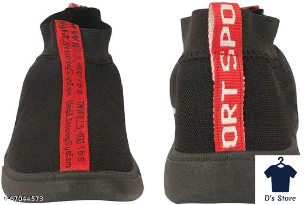 Mens Affordable Black Red Sneakers - 7