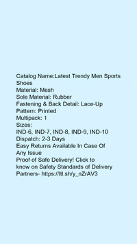 Mens Orange Black Stylish Sports Shoe's - 8