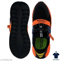 Mens Orange Black Stylish Sports Shoe's - 9