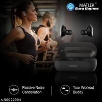 Matlex Bluetooth Earsbuds Earphones With Deep Bus  - Free Size