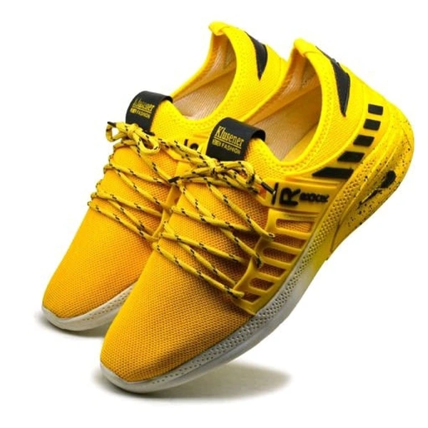Men's Stylish Fashion Yellow Sports Shoe's - 6