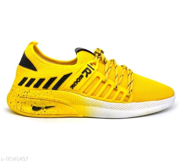 Men's Stylish Fashion Yellow Sports Shoe's - 7