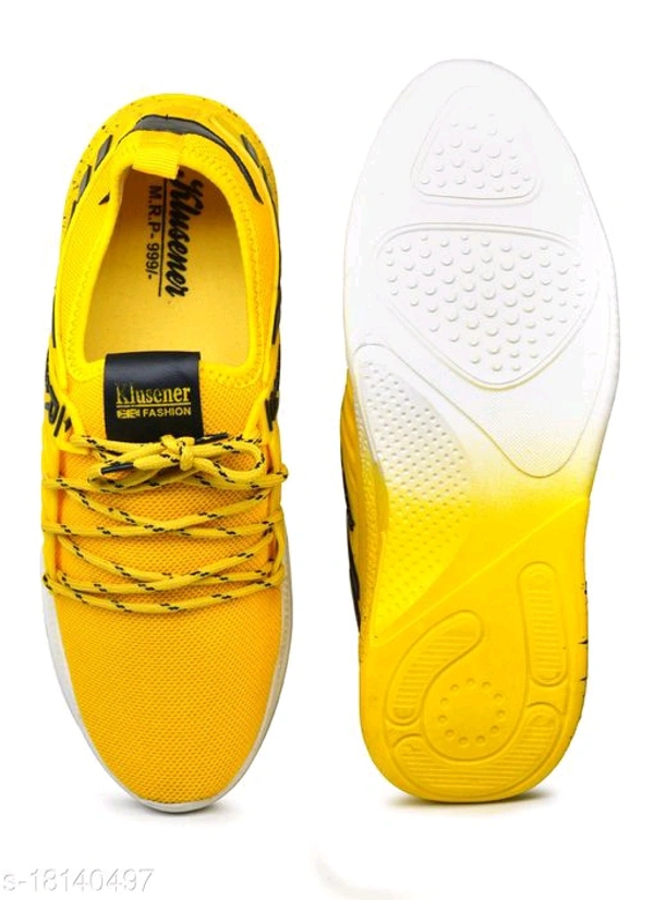 Men's Stylish Fashion Yellow Sports Shoe's - 8