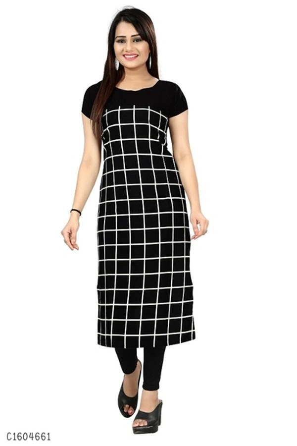 Stunning Polyster Printed Calf Kurtis  - M