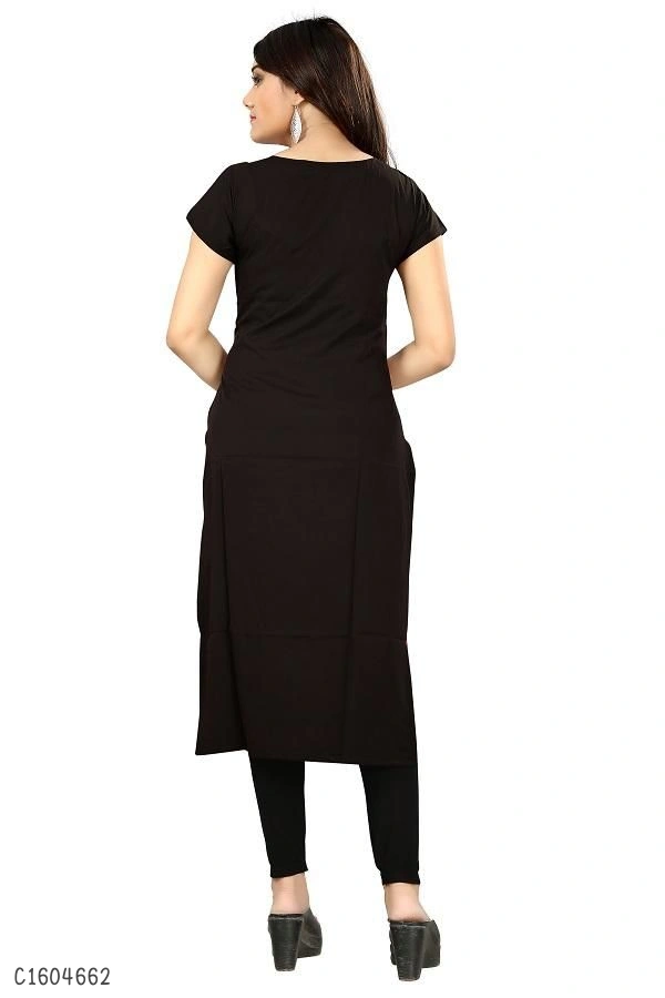 Stunning Polyster Printed Calf Kurtis  - XL