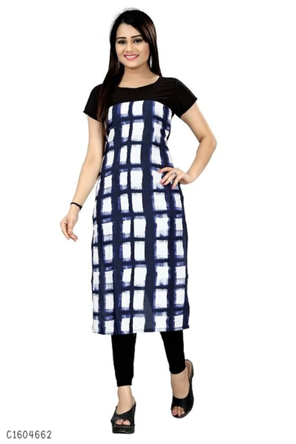 Stunning Polyster Printed Calf Kurtis  - XL