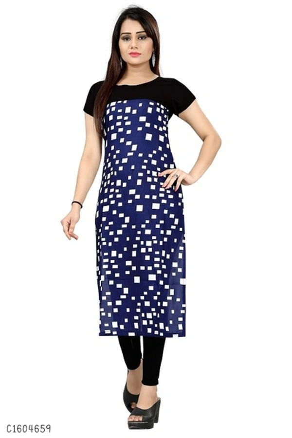 Stunning Polyster Printed Calf Kurtis  - S