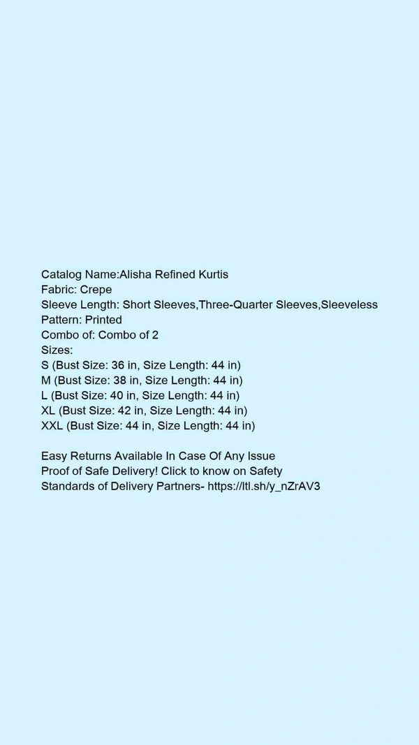Women Cotton Kurti Pack Of 2 - M