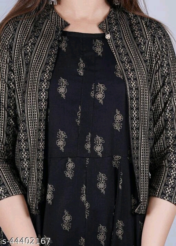 Women's Luxury Black Kurti With Jacket - XL