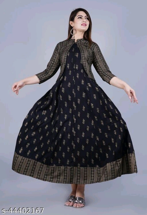 Women's Luxury Black Kurti With Jacket - XXL