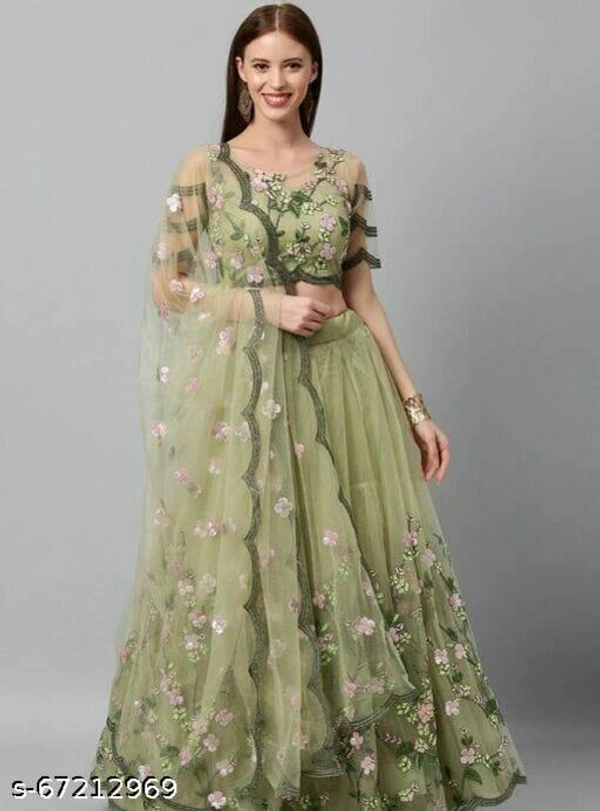 Green Net Embryodery Wedding Y - STITCHED