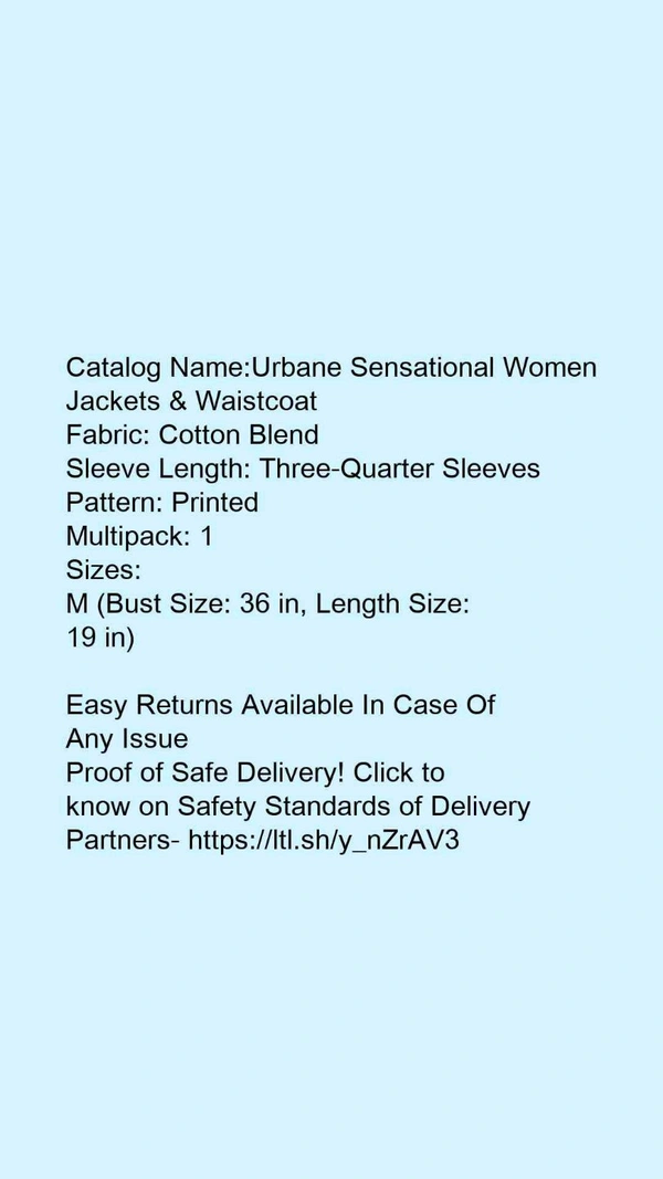 Classy Multicolored Women Jacket - M