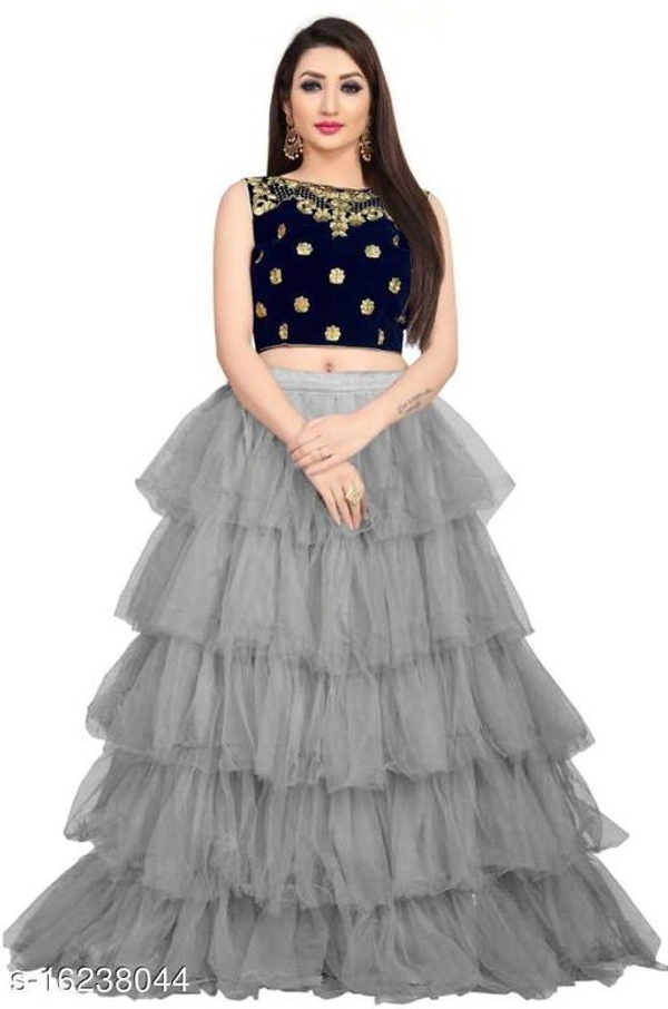 fancy net lengha - FREE SIZE