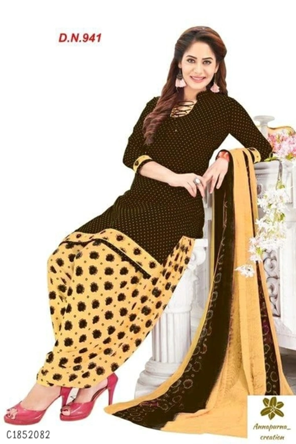 Elegant printed Creeper Dress Materials  - FreeSize