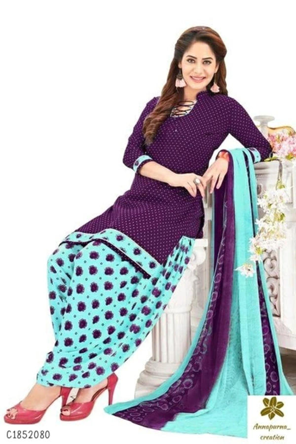 Elegant printed Creeper Dress Materials  - FreeSize