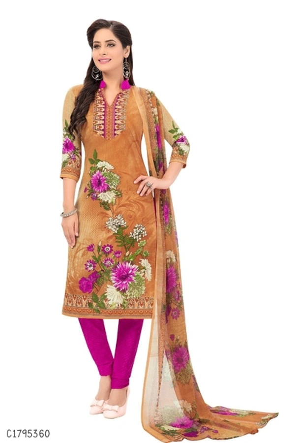 Elegant printed Creeper Dress Materials  - FreeSize