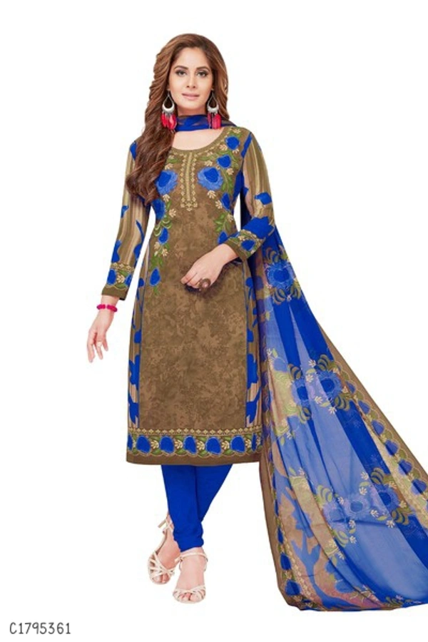 Elegant printed Creeper Dress Materials  - FreeSize