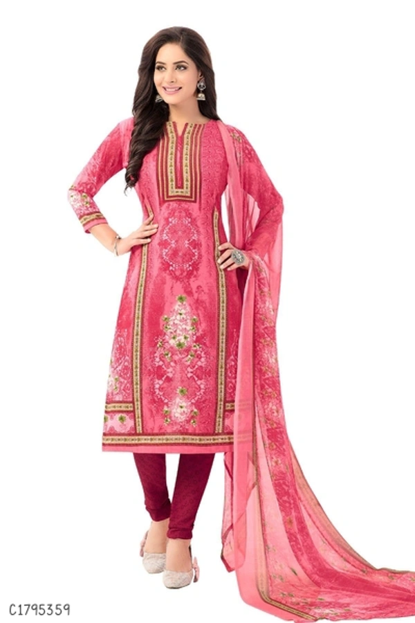 Elegant printed Creeper Dress Materials  - FreeSize 