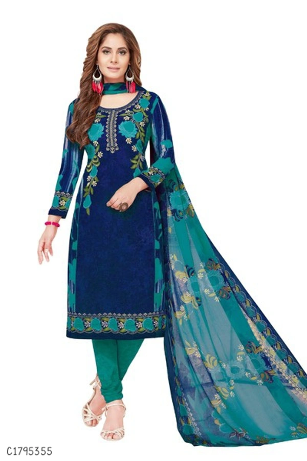 Elegant printed Creeper Dress Materials  - FreeSize