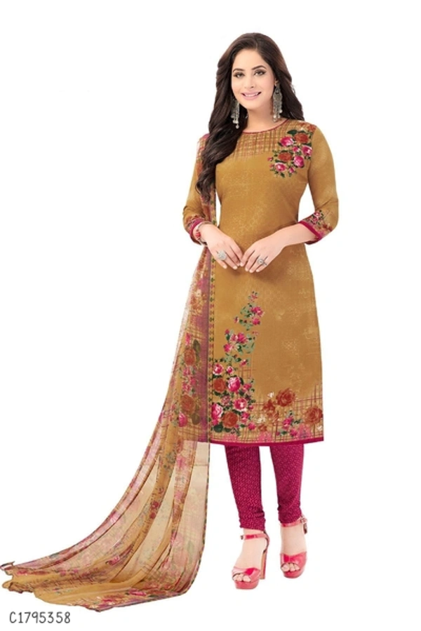 Elegant printed Creeper Dress Materials  - FreeSize