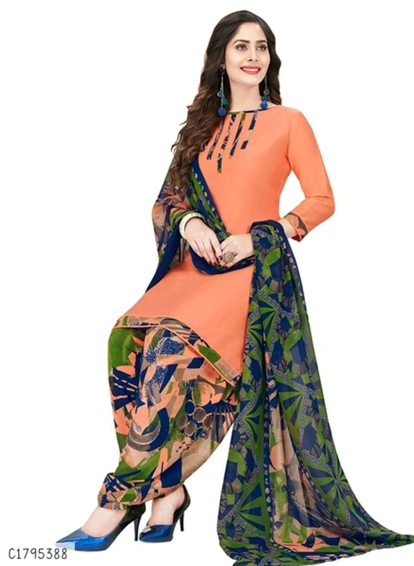Preety Synthetic Printed Un Stritched Navratri Suits  - FreeSize