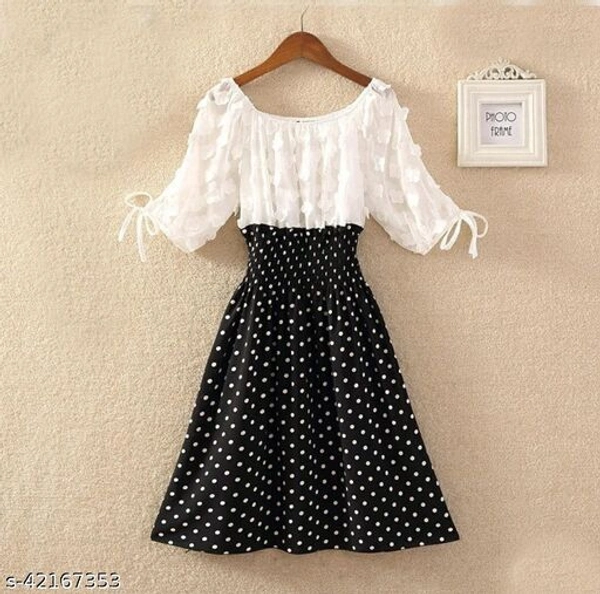 Women's Black White Dress - S