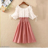 Women's Pink & White Dress - Xs