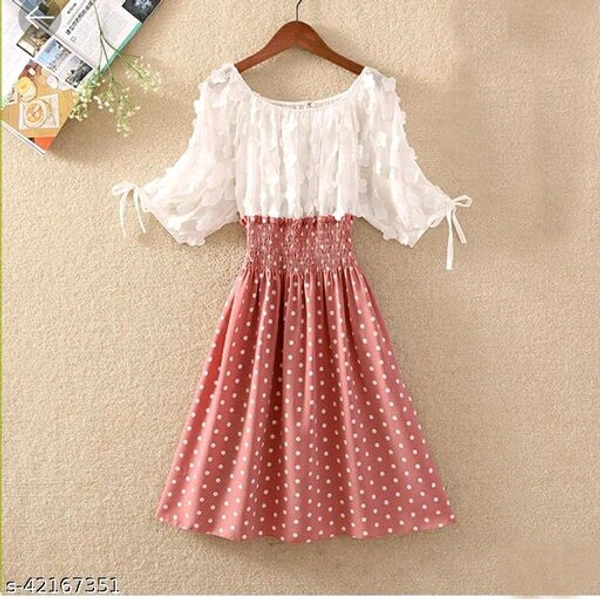 Women's Pink & White Dress - Xs