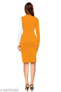 Women's Yellow & White Multicolored Dress - S