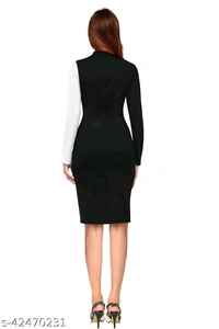 Women's Black White Dress - XL