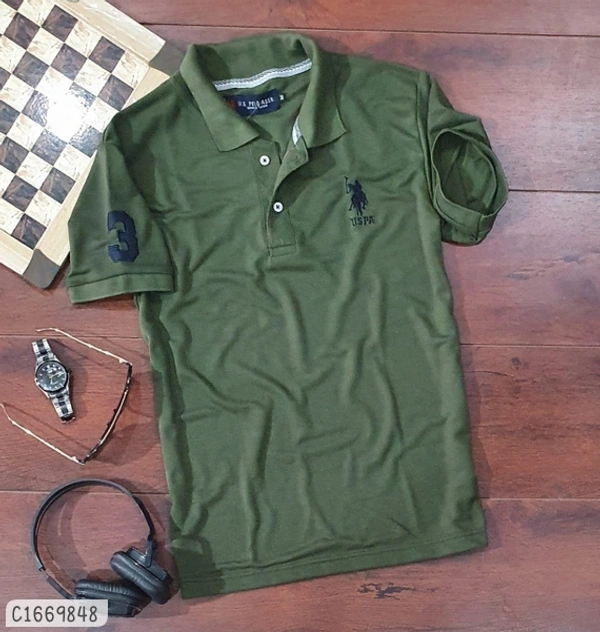 Cotton Solid Half Sleeves T-SHIRT  - XL