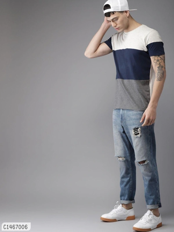 Cotton Colour Stylish Cheap Rate T-Shirts  - L