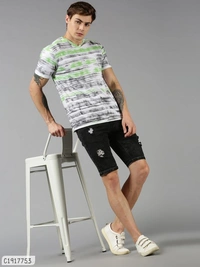 Cotton Colour Stylish Cheap Rate T-Shirts  - L