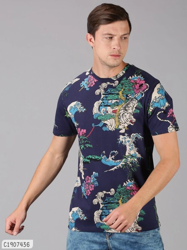 Cotton Colour Stylish Cheap Rate T-Shirts  - M
